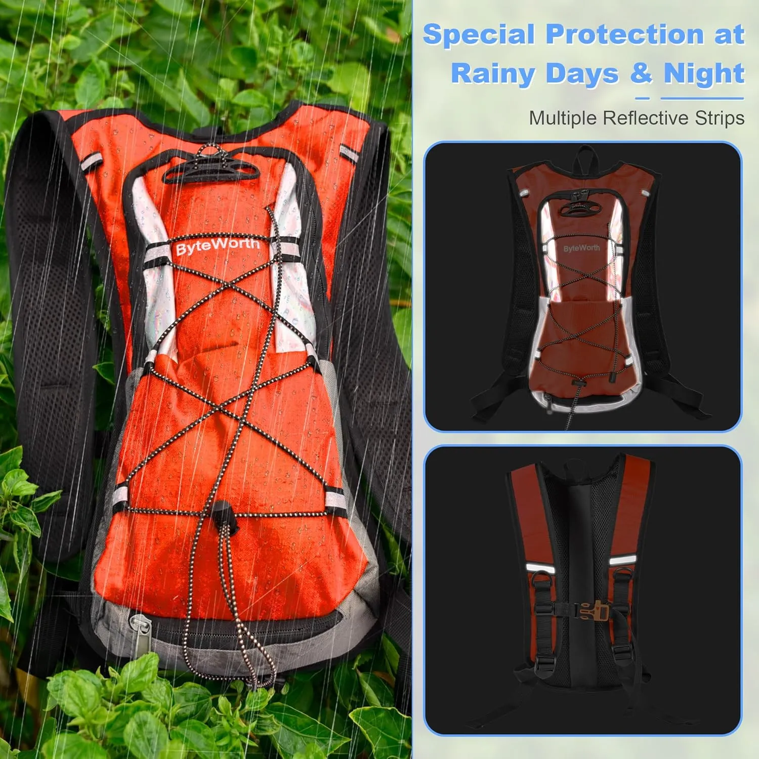 16L Hydration Backpack wtih 2L Leakproof Bladder & Emergency Whistle Ultralight Cycling Running & Camping Backpack for Outdoor Adventures (Men & Women) 2025 Upgrade