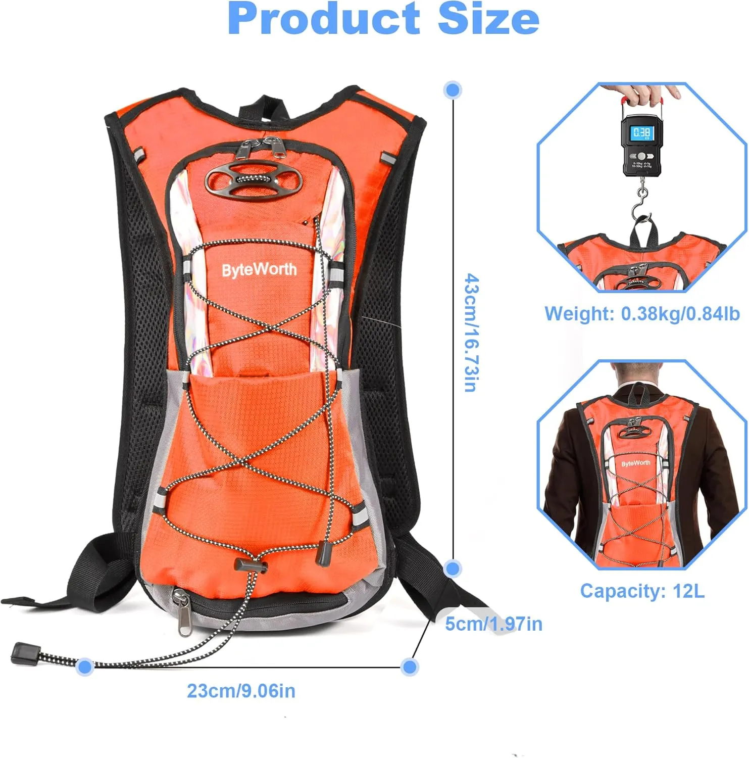 16L Hydration Backpack wtih 2L Leakproof Bladder & Emergency Whistle Ultralight Cycling Running & Camping Backpack for Outdoor Adventures (Men & Women) 2025 Upgrade