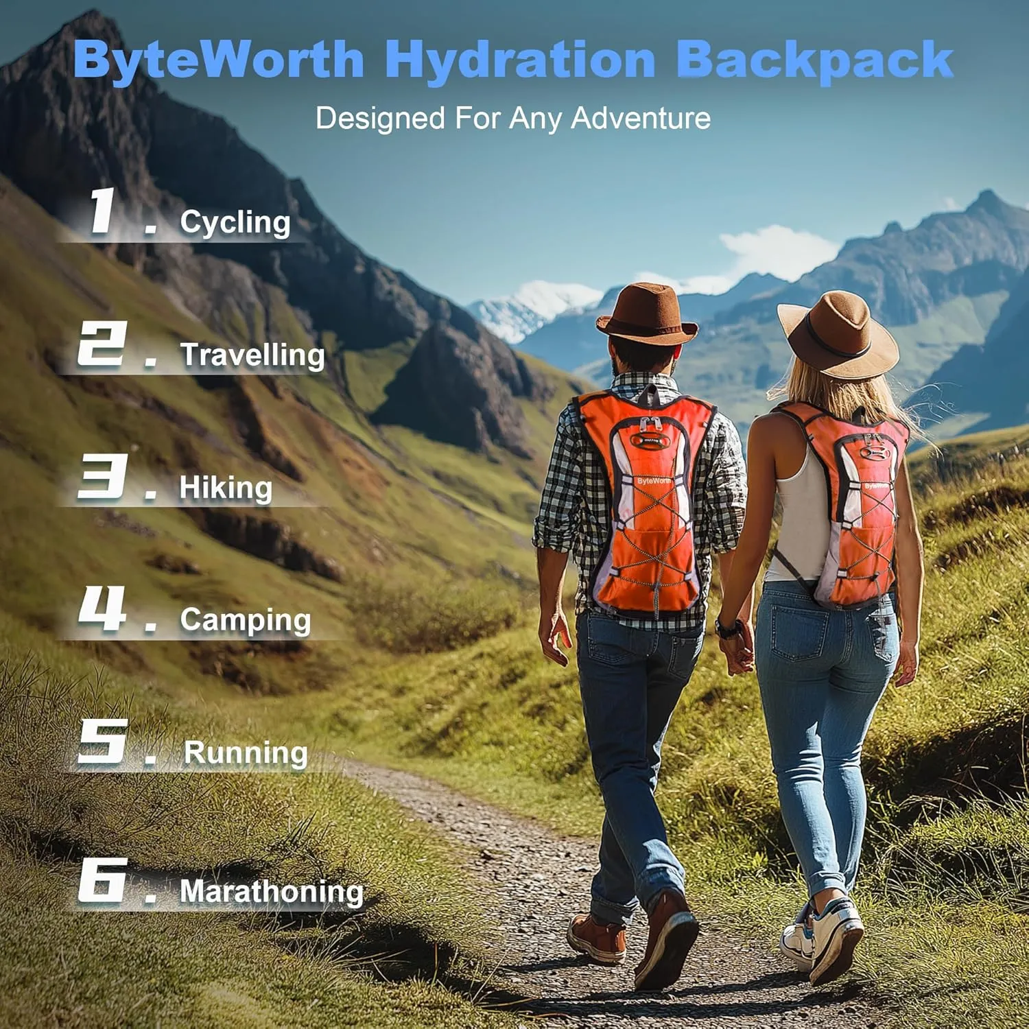 16L Hydration Backpack wtih 2L Leakproof Bladder & Emergency Whistle Ultralight Cycling Running & Camping Backpack for Outdoor Adventures (Men & Women) 2025 Upgrade