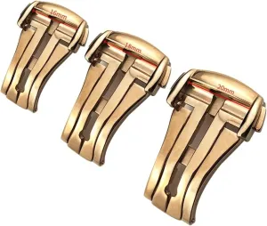 16mm 18mm 20mm Black Rose Gold Deployment Watch Buckle For Omega Leather Strap Rubber Band Silver Steel Folding Clasp Gift Tools