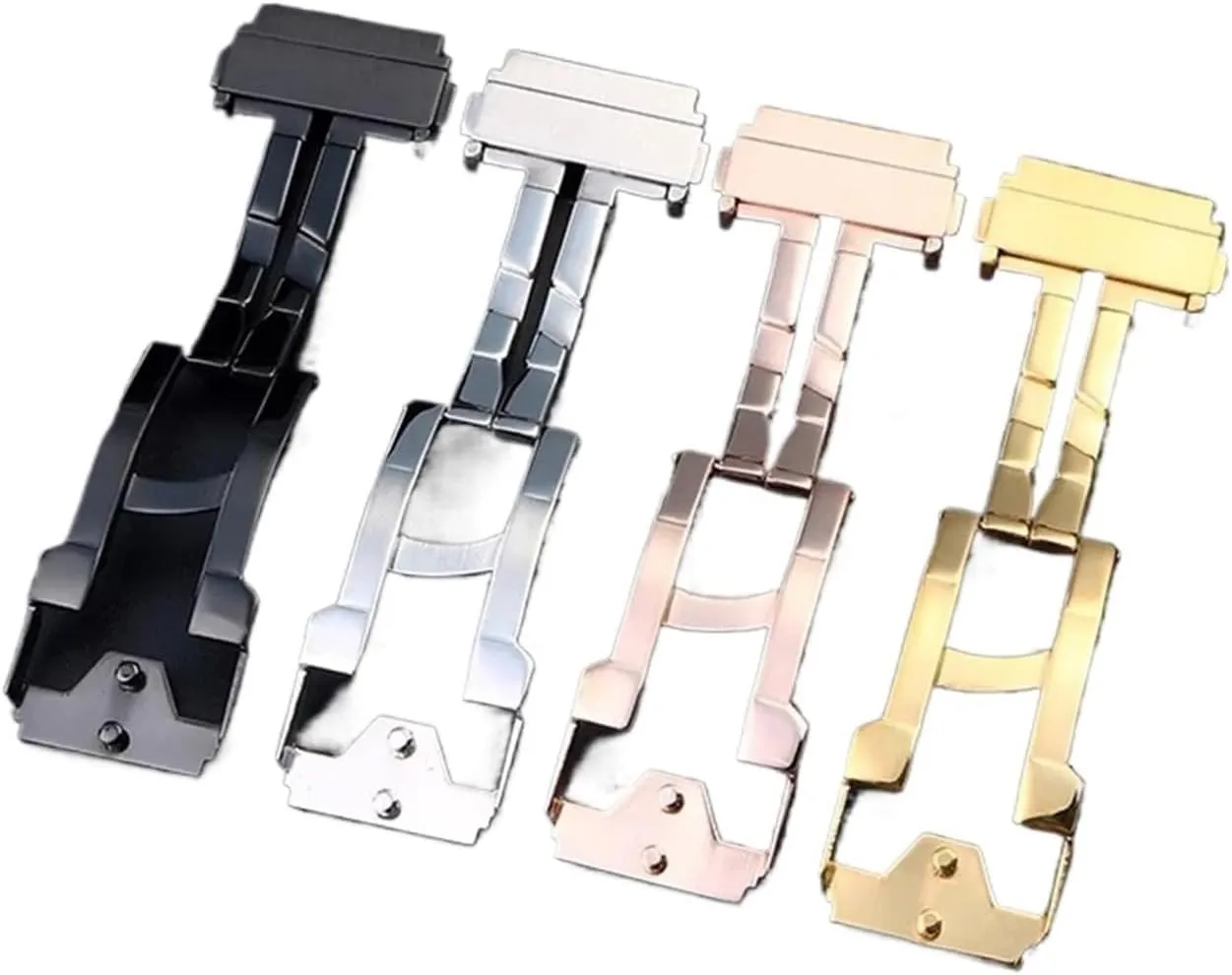 18mm 22mm watch folding buckle Fit For HUBLOT BIG BAND silver rose gold black soild stainless steel metal men watch strap Clasp tool