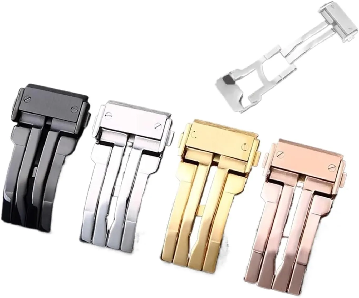 18mm 22mm watch folding buckle Fit For HUBLOT BIG BAND silver rose gold black soild stainless steel metal men watch strap Clasp tool