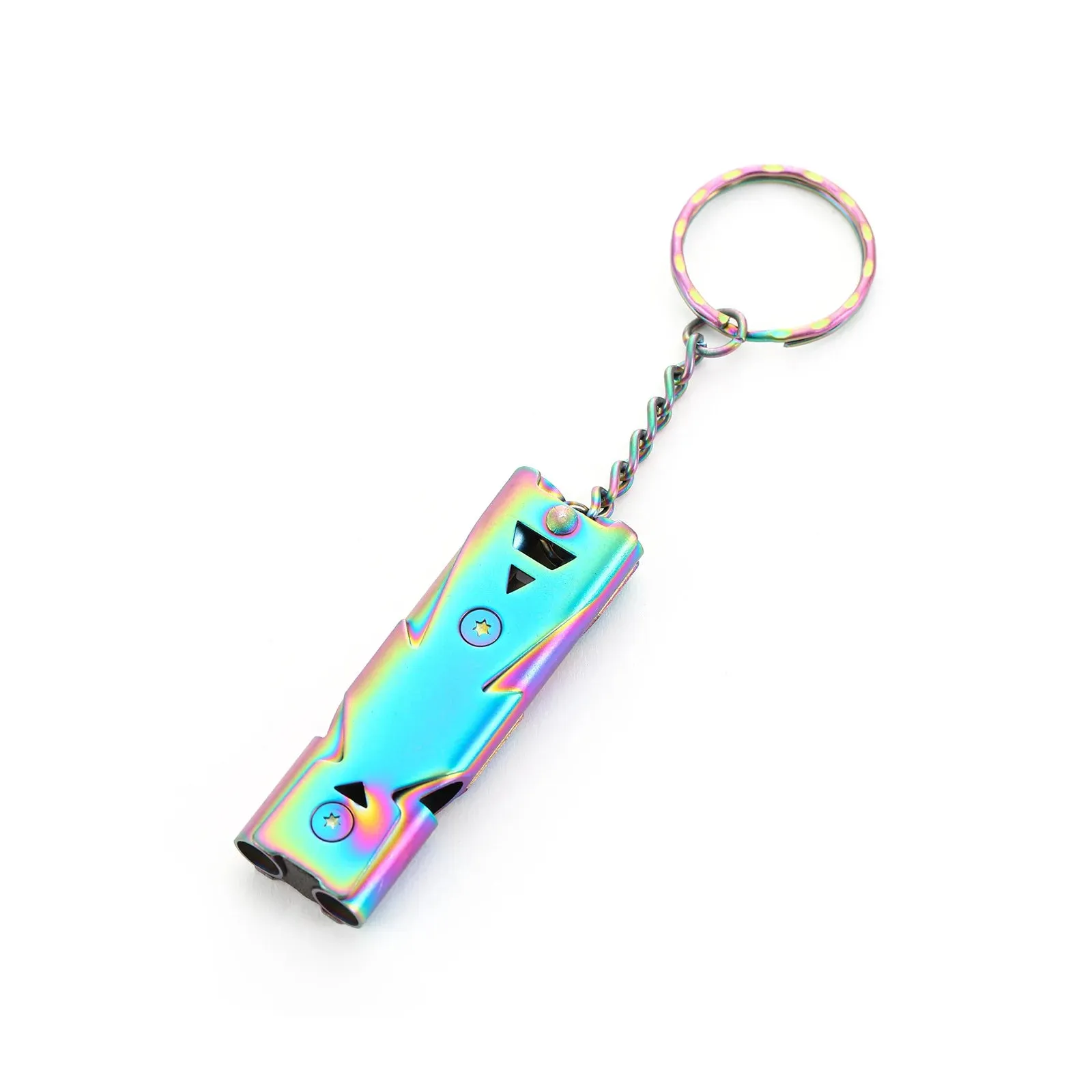 1Pcs Double Pipe Whistle Pendant Keychain High Decibel Portable Outdoor Survival Emergency Camping Tool Multifunction Whistle