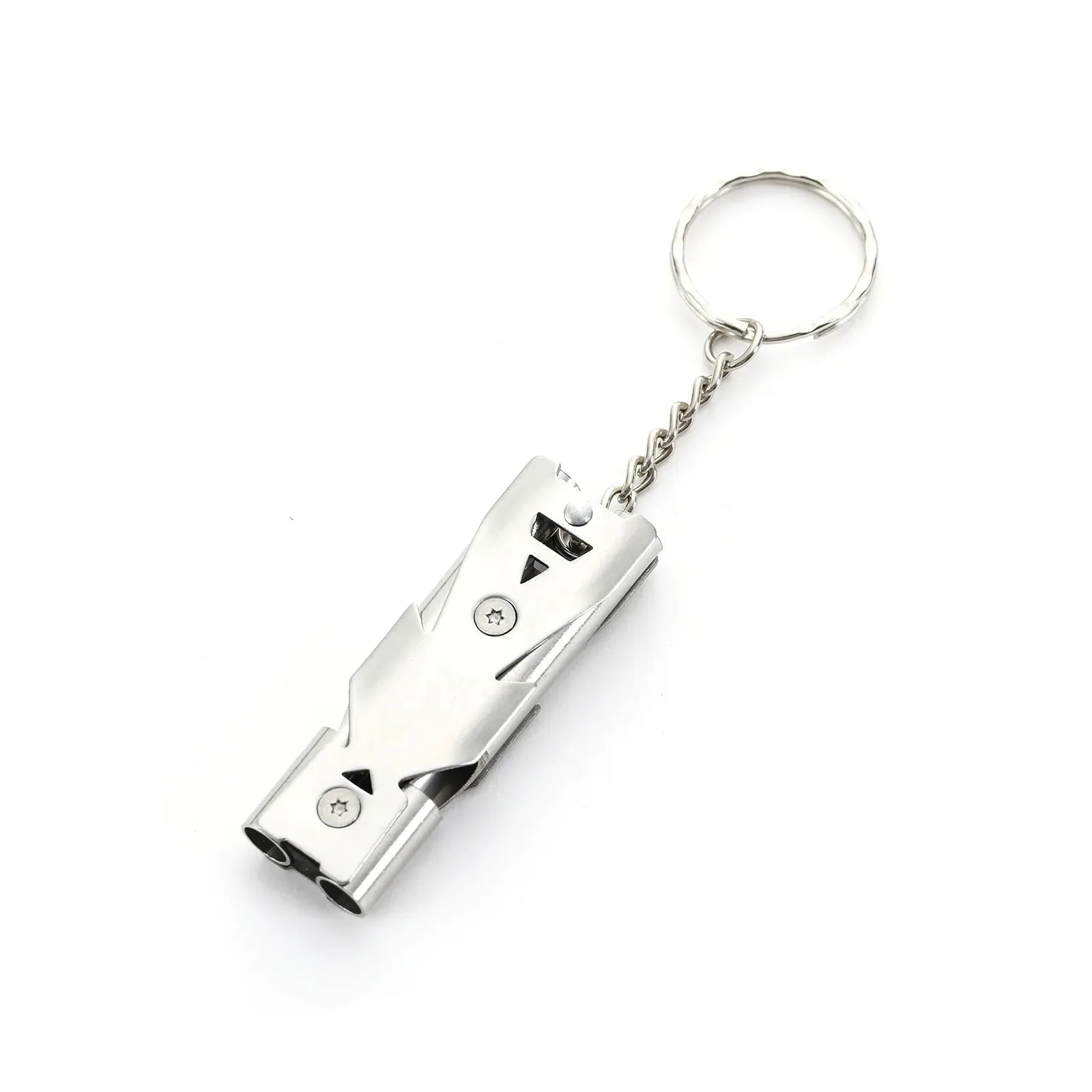 1Pcs Double Pipe Whistle Pendant Keychain High Decibel Portable Outdoor Survival Emergency Camping Tool Multifunction Whistle