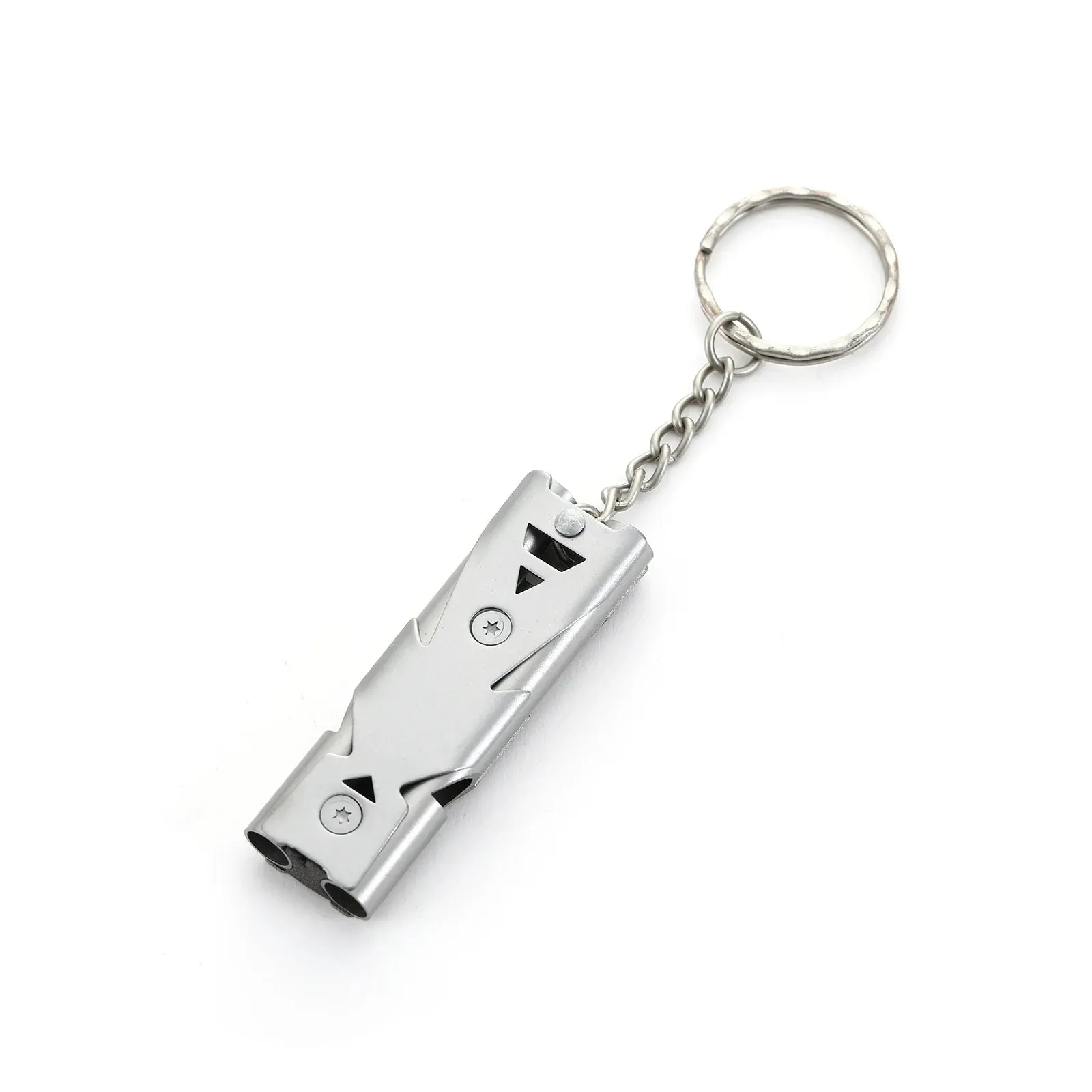 1Pcs Double Pipe Whistle Pendant Keychain High Decibel Portable Outdoor Survival Emergency Camping Tool Multifunction Whistle