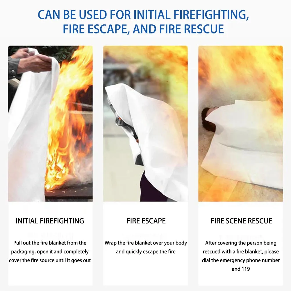 1x1M Emergency Fire Blanket For Home Fire Flame Retardant Emergency Survival Fire Shelter Escape Blanket Emergency Fire Blanket