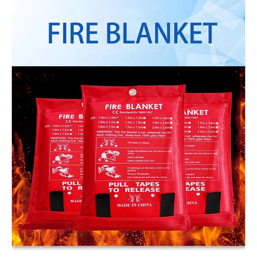 1x1M Emergency Fire Blanket For Home Fire Flame Retardant Emergency Survival Fire Shelter Escape Blanket Emergency Fire Blanket