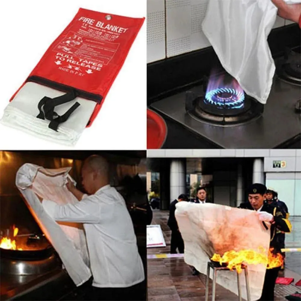 1x1M Emergency Fire Blanket For Home Fire Flame Retardant Emergency Survival Fire Shelter Escape Blanket Emergency Fire Blanket