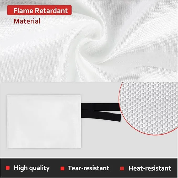 2 Pack Emergency Fire Blanket, 40"x40" Fiberglass Fire Suppression Blanket, Flame Prevention Supplies for Home Kitchen Office Car Camping Grill