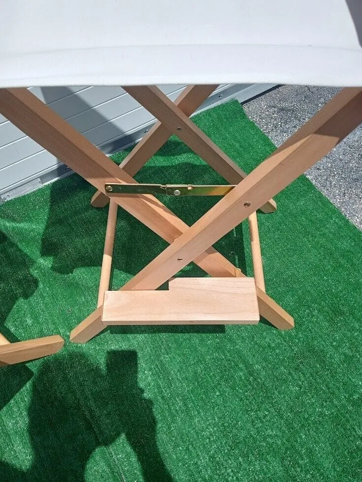 2 Pack of Hard Wood Folding Directors Chairs 30" Tall Bar Height
