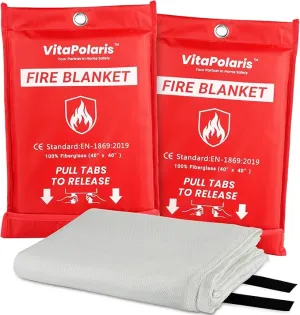 2024 Heavy-Duty Emergency Fire Blanket for Home and Kitchen - 40” x 40” Fiberglass Fire Blanket - Class K Fire Blanket for Home,Kitchen,Grill,Car (2PACK)