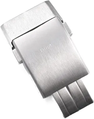 20mm Silver Black Solid Stainless Steel Deployment Clasp for Breitling Watchband Matt Frosted Metal Buckle (Color : Matt Silver, Size : 20mm)
