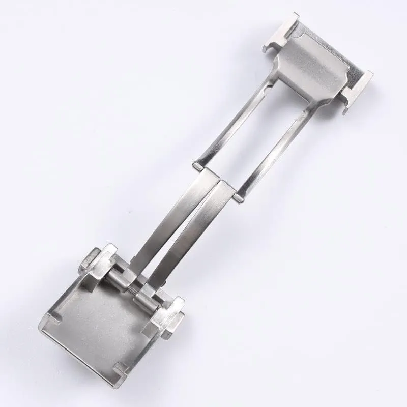 20mm Silver Black Solid Stainless Steel Deployment Clasp for Breitling Watchband Matt Frosted Metal Buckle (Color : Matt Silver, Size : 20mm)