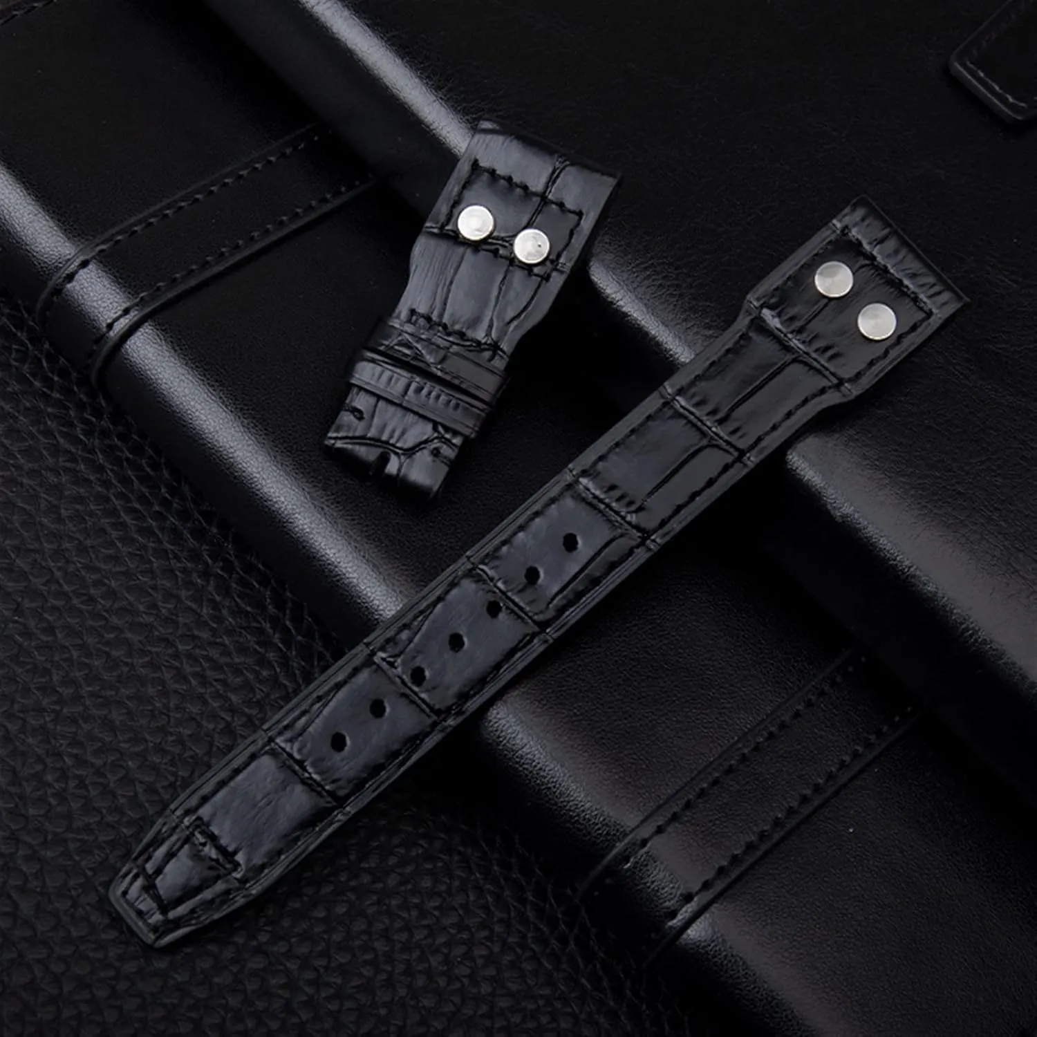 21mm 22mm Italy Cowhide Genuine Soft Leather Watchband For IWC Pilot Mark 18 Soft Brown Watch Strap Folding Clasp