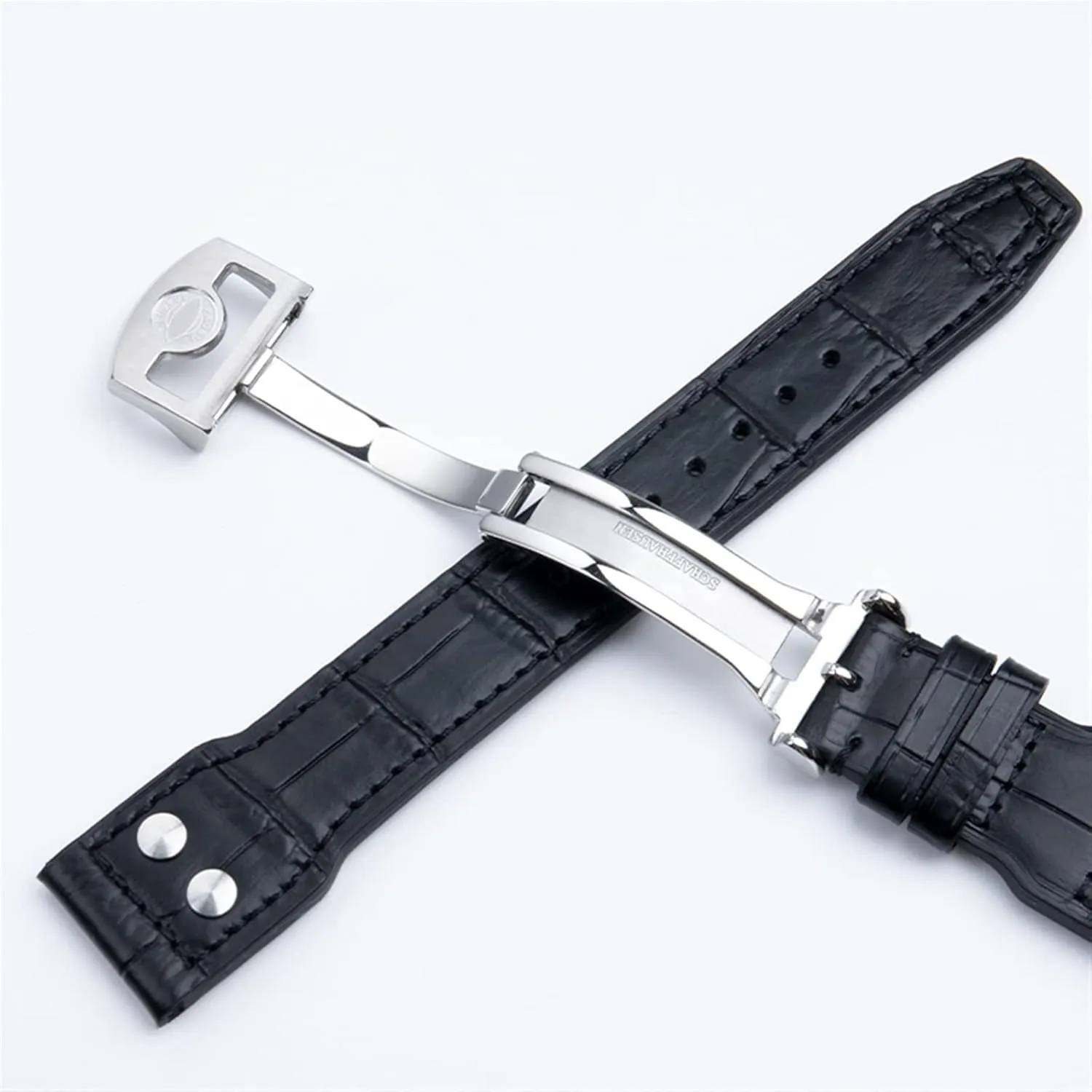 21mm 22mm Italy Cowhide Genuine Soft Leather Watchband For IWC Pilot Mark 18 Soft Brown Watch Strap Folding Clasp