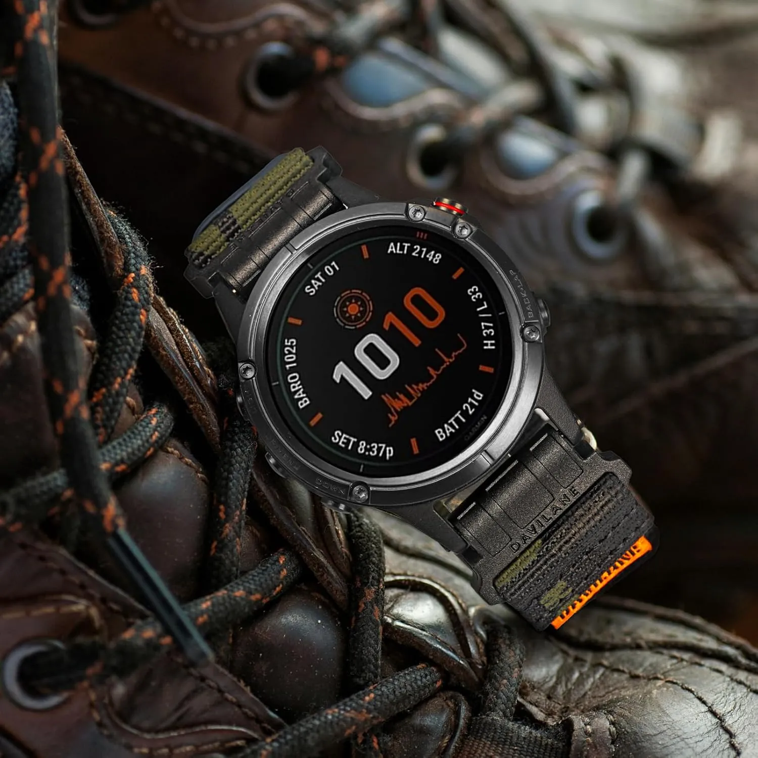 22mm Tactical Nylon Strap for Garmin, Military Quick Fit Swappable Patches & G-Hook for Fenix/Epix/MARQ/Instinct Series (47mm)