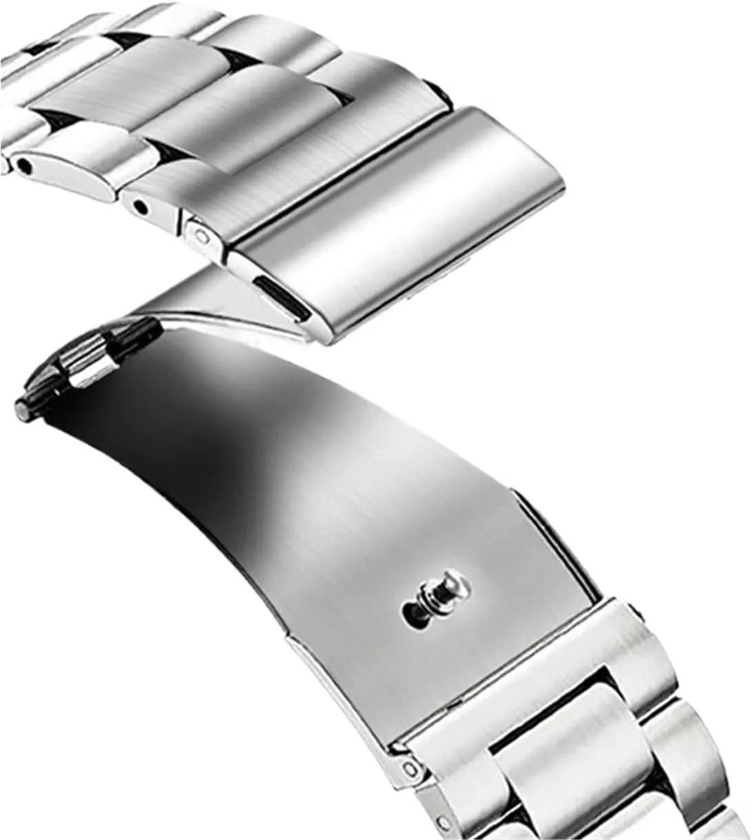 22mm Width Quick Release Full Stainless Steel Watchband Wristwatch Universal Flat Head Watch Strap Accessories