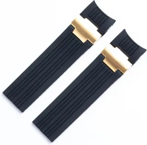 22x20mm DIVER and MARINE Waterproof Soft Silicone Rubber Watchband Wrist Watch Band Belt For Strap Folding Buckle