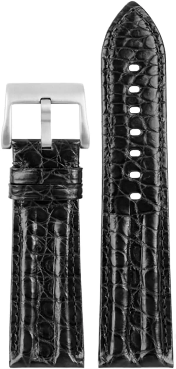 23mm crocodile Watch Strap Watchband For Blancpain 5000 5015 Fathoms Watch Black Blue Soft Strap Folding Buckle