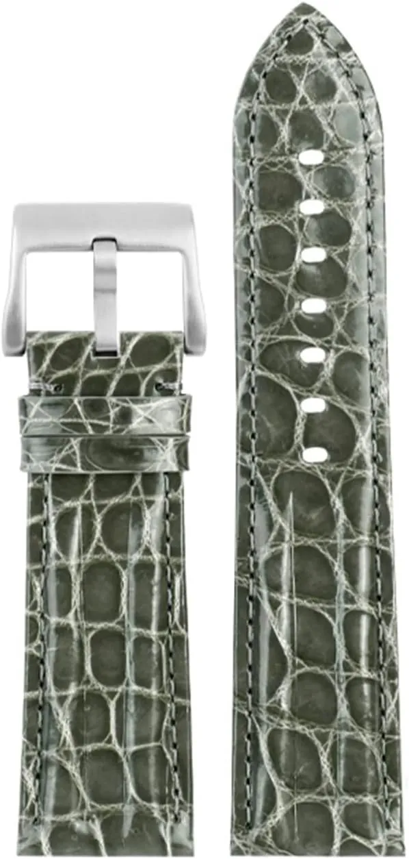23mm crocodile Watch Strap Watchband For Blancpain 5000 5015 Fathoms Watch Black Blue Soft Strap Folding Buckle