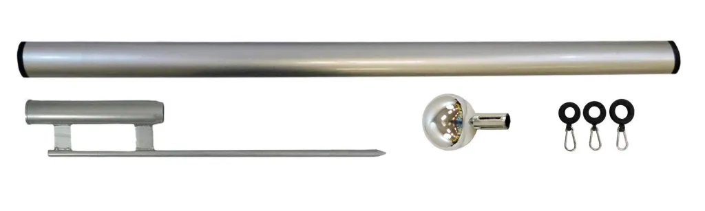 24ft Fiberglass Telescoping Flag Pole & Ground Spike Kit