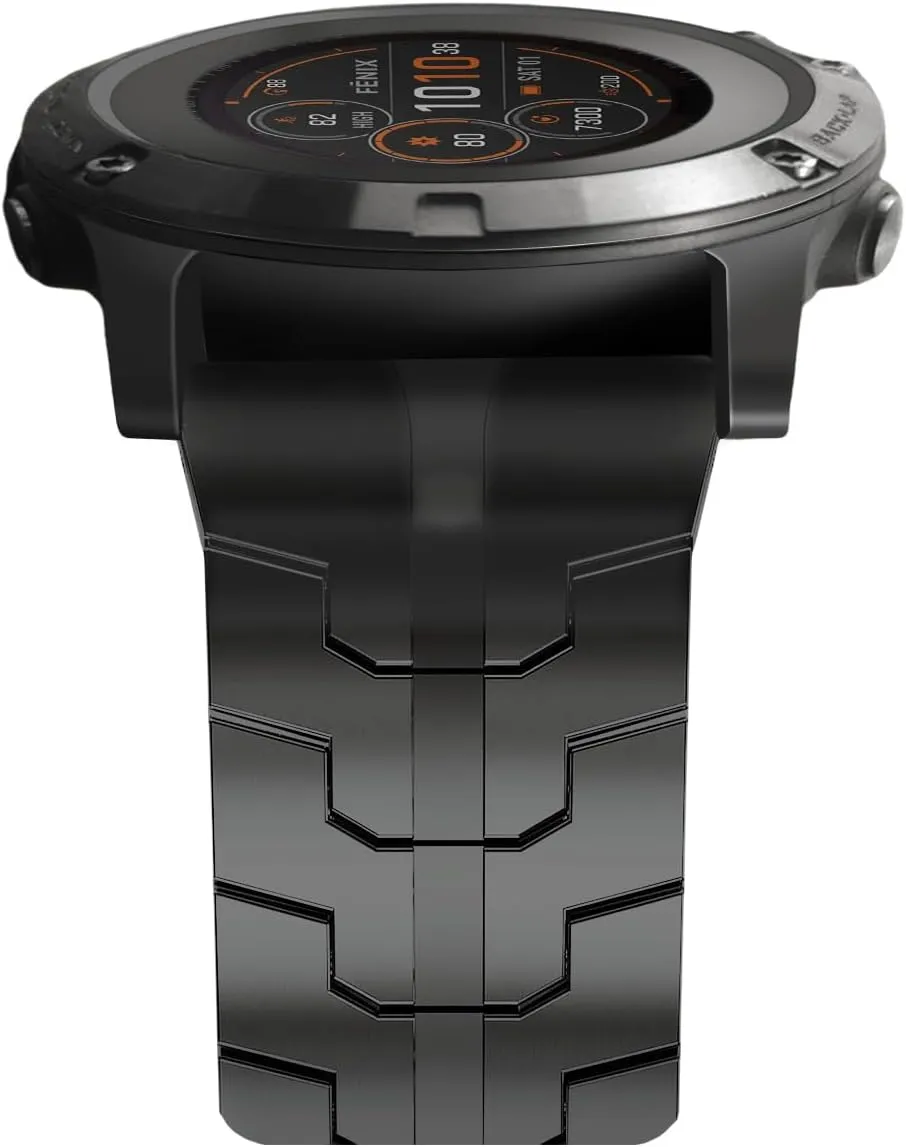 26mm Mecha Steel Bands Compatible for Garmin Fenix 8 51mm/7X/6X/5X Plus Band,Quick Fit Rugged Utra Metal Strap with Folding Clasp for Fenix 3/3 HR/Tactix/Epix Pro2 51mm/Instinct 3-50mm/Instinct 2X Men