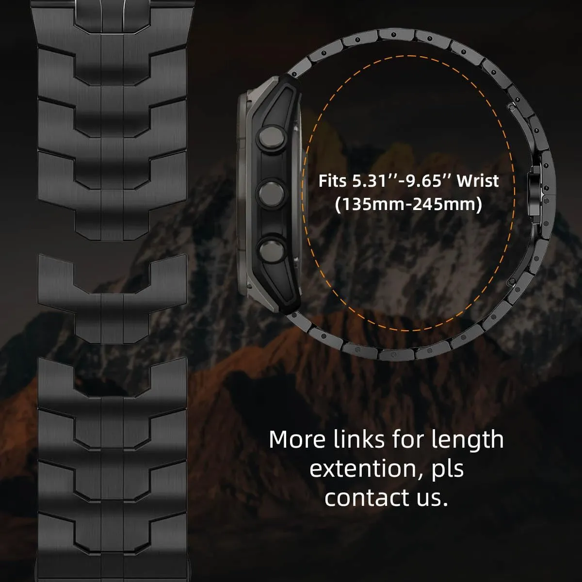 26mm Mecha Steel Bands Compatible for Garmin Fenix 8 51mm/7X/6X/5X Plus Band,Quick Fit Rugged Utra Metal Strap with Folding Clasp for Fenix 3/3 HR/Tactix/Epix Pro2 51mm/Instinct 3-50mm/Instinct 2X Men