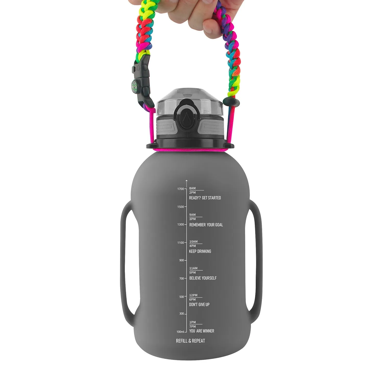 2L Collapsible Motivational Water Bottle