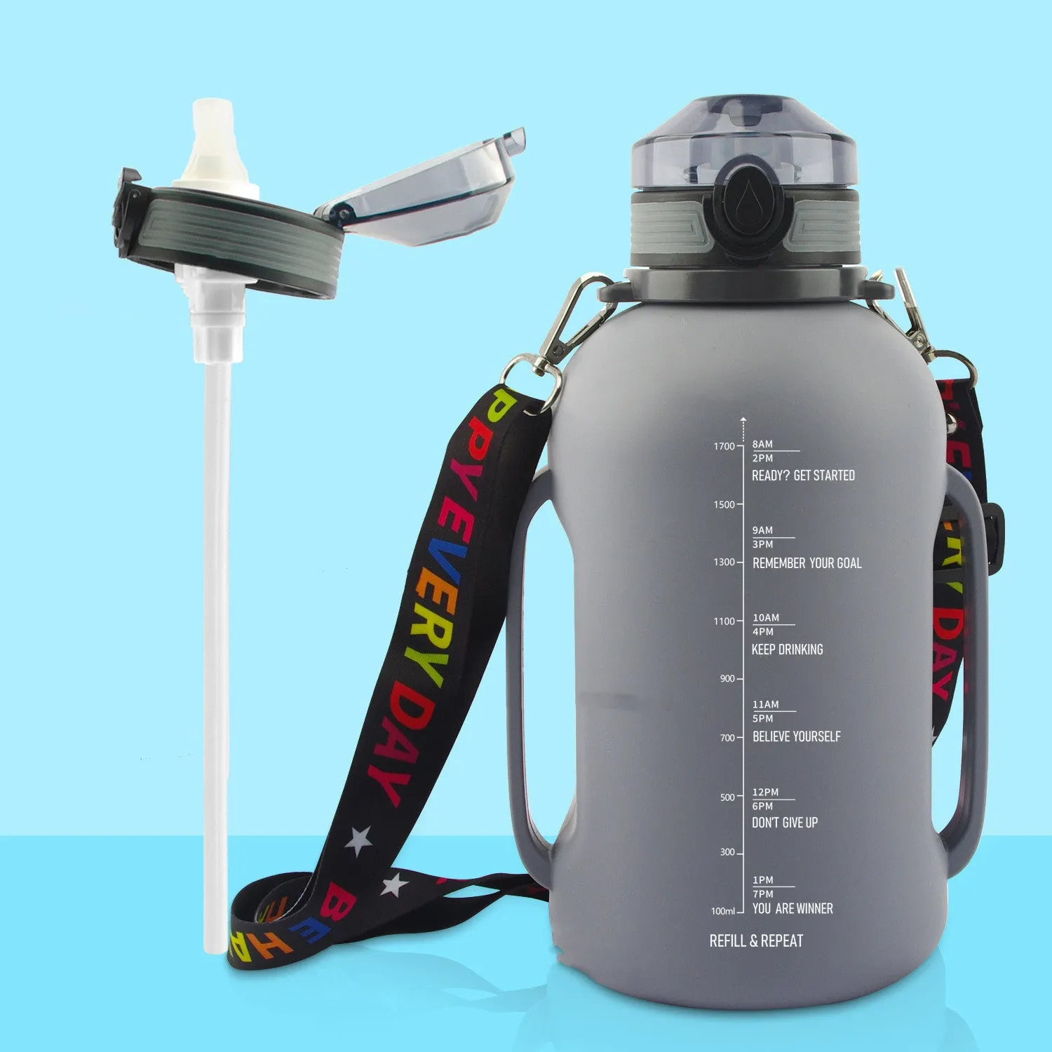 2L Collapsible Motivational Water Bottle