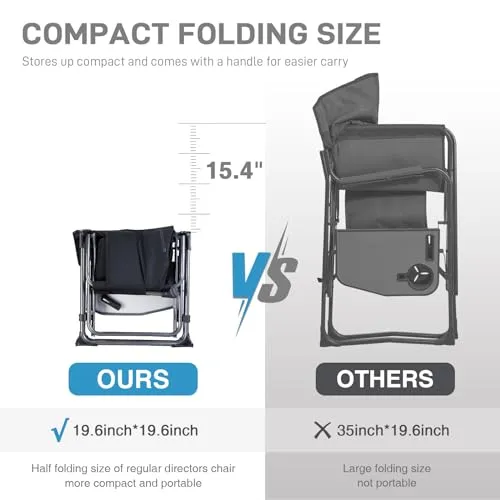 2pcs Camping Directors' Chair with Side Table,Portable Folding with Compact Size