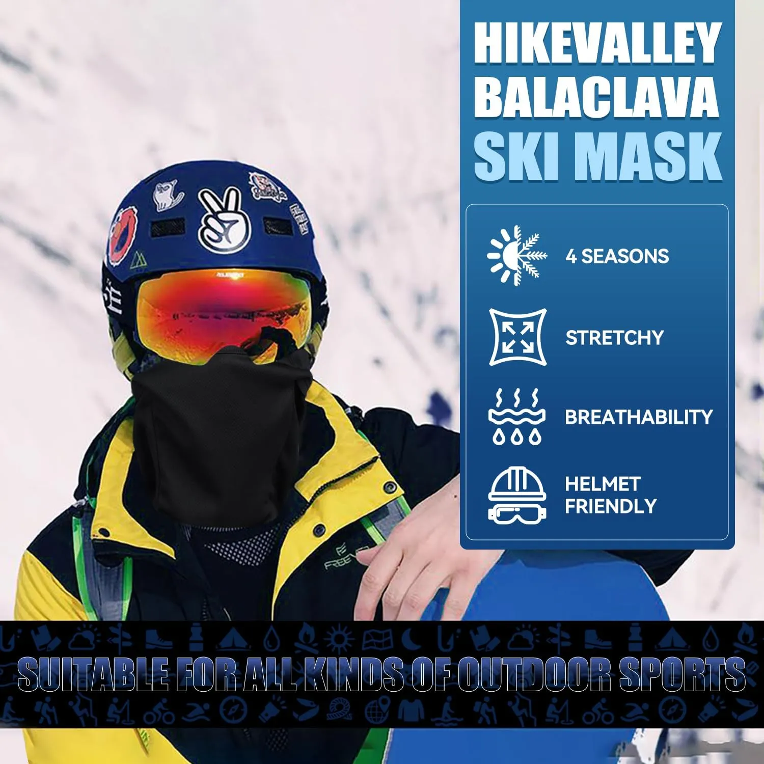 3 Pieces Balaclava Ski Mask -Winter Full Face Mask for Men Women Windproof Weather Outdoors Cover for Men Women Boys Girls