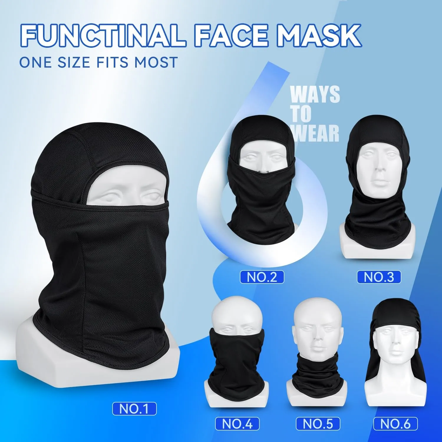 3 Pieces Balaclava Ski Mask -Winter Full Face Mask for Men Women Windproof Weather Outdoors Cover for Men Women Boys Girls