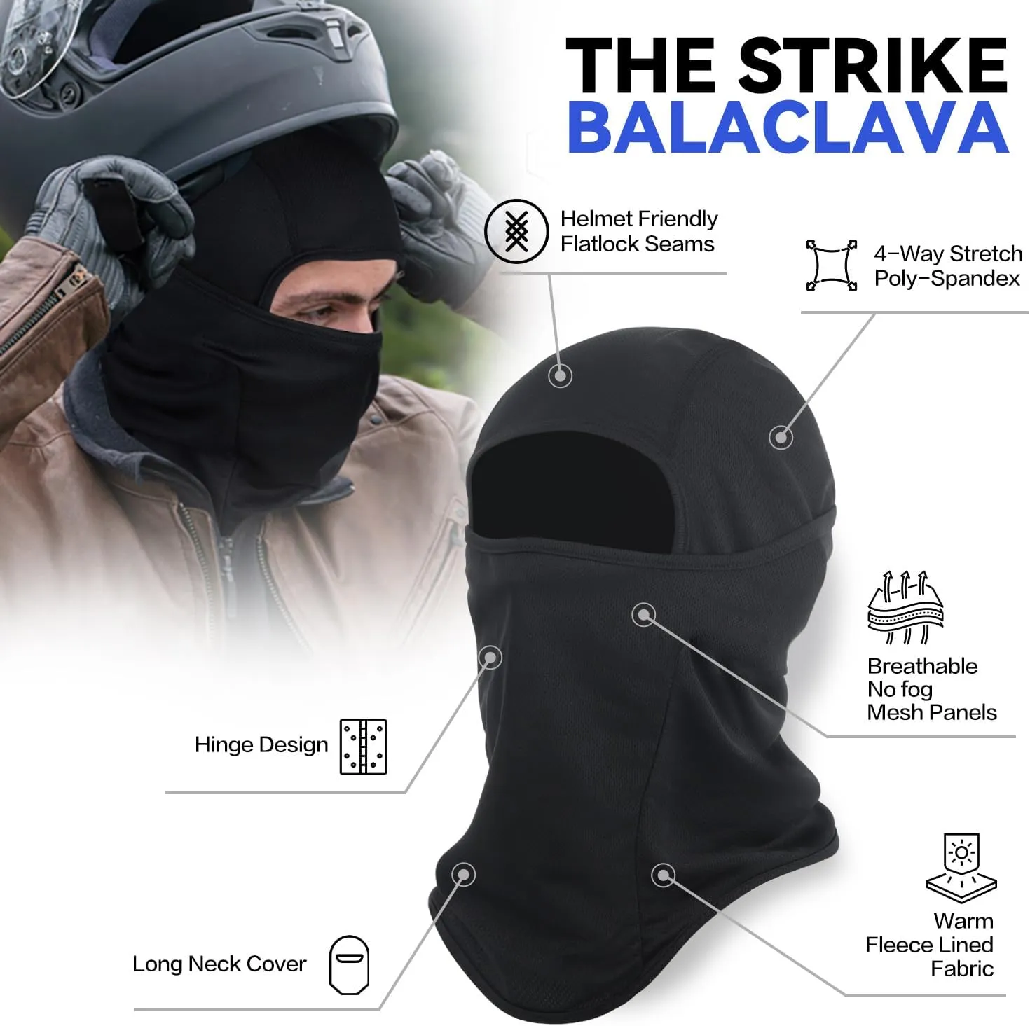 3 Pieces Balaclava Ski Mask -Winter Full Face Mask for Men Women Windproof Weather Outdoors Cover for Men Women Boys Girls