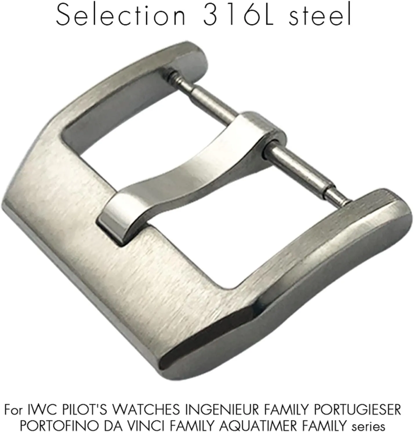 316L Stainless Steel Buckle For IWC Pilot Mark Portugieser Rose Gold Rubber Leather Watchband Folding Clasp
