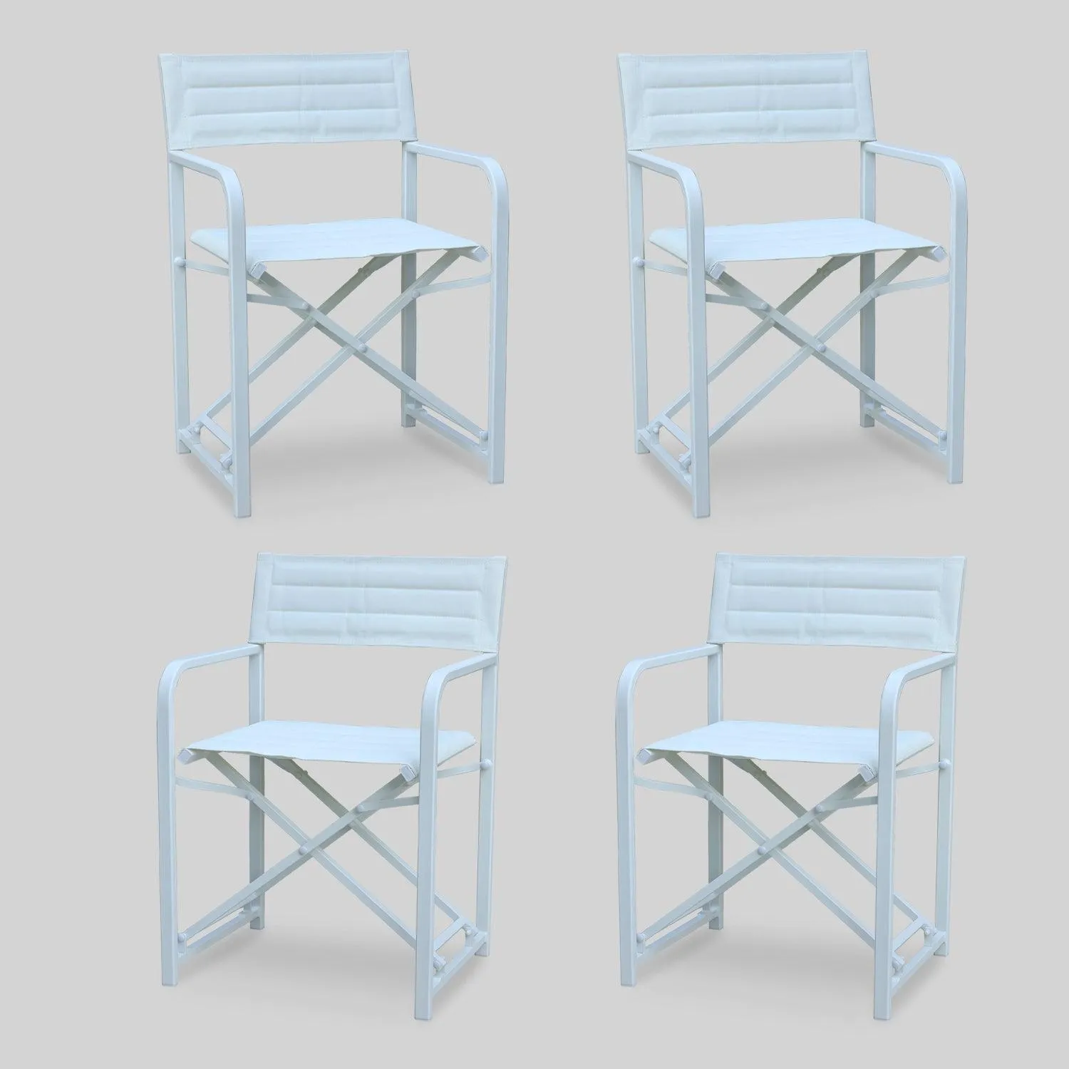 34(H) inch Outdoor Camping Chairs, Portable Patio Director's Chairs with Folding Aluminum Frame