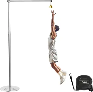 3.5-11 Ft Vertical Jump Tester,Vertical Jump Measurement Tool Adiustable Height,Vertica Jump Trainer with Tape Measure,Floor Mounted Vertical Trainer Stand for Standing High Jump Training