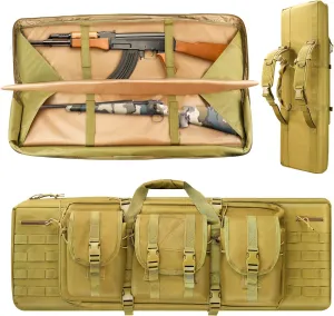 36/42/46in Double Rifle Case, Tactical Long Rifle Backpack, Portable Shotgun Case for Firearm Storage and Transportation, Suitable for Outdoor Hunting Shooting