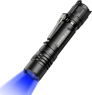 365nm UV Flashlight Black Light, Sofirn SF16 Rechargeable Powerful LED Blacklight Flashlight for Detecting Pet Dog Urine, Unveil Invisible Stains, High Definition Pure Ultraviolet（Battery Included）