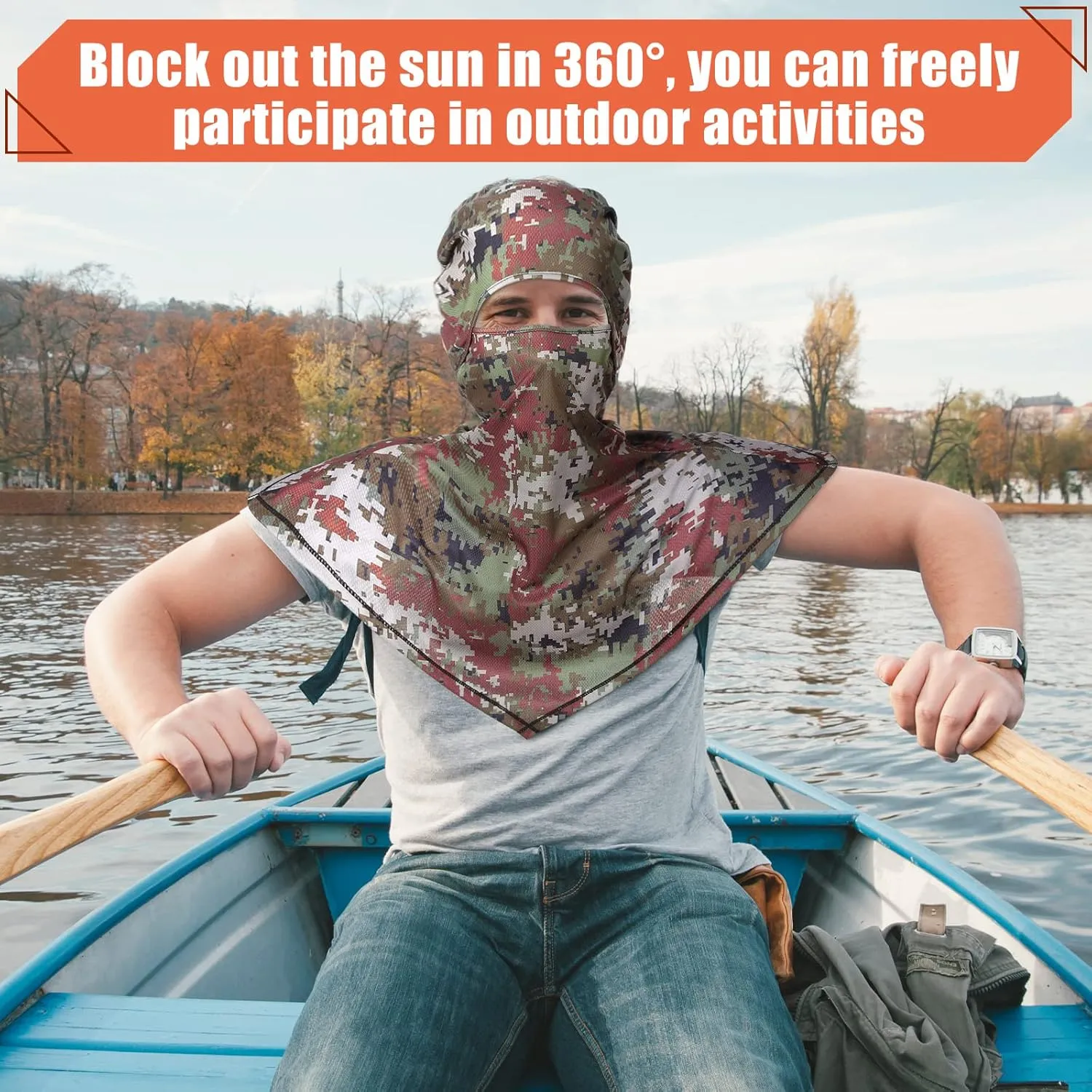 4 Piece Balaclava Face Covering Summer Balaclava Sun Protection Long Neck Cover for Men Women