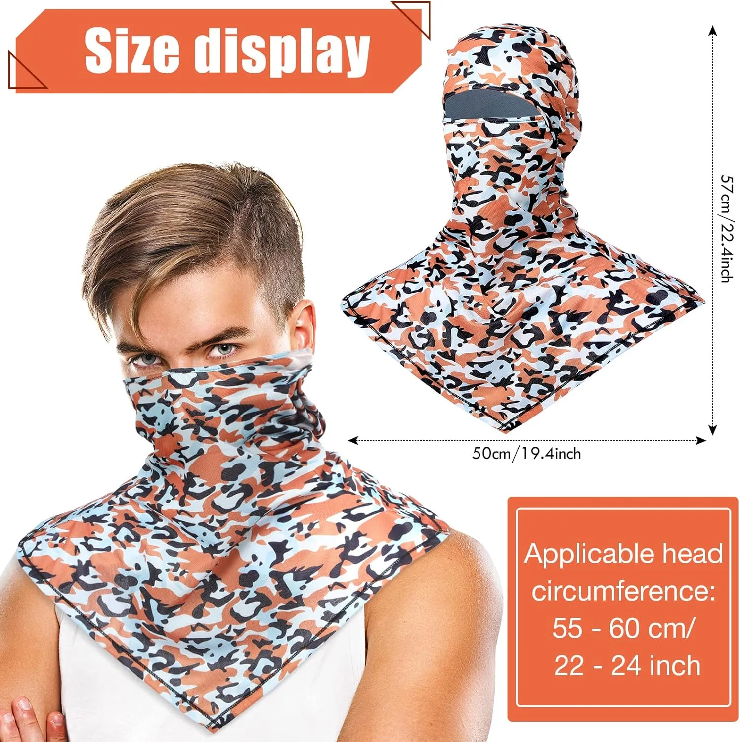 4 Piece Balaclava Face Covering Summer Balaclava Sun Protection Long Neck Cover for Men Women
