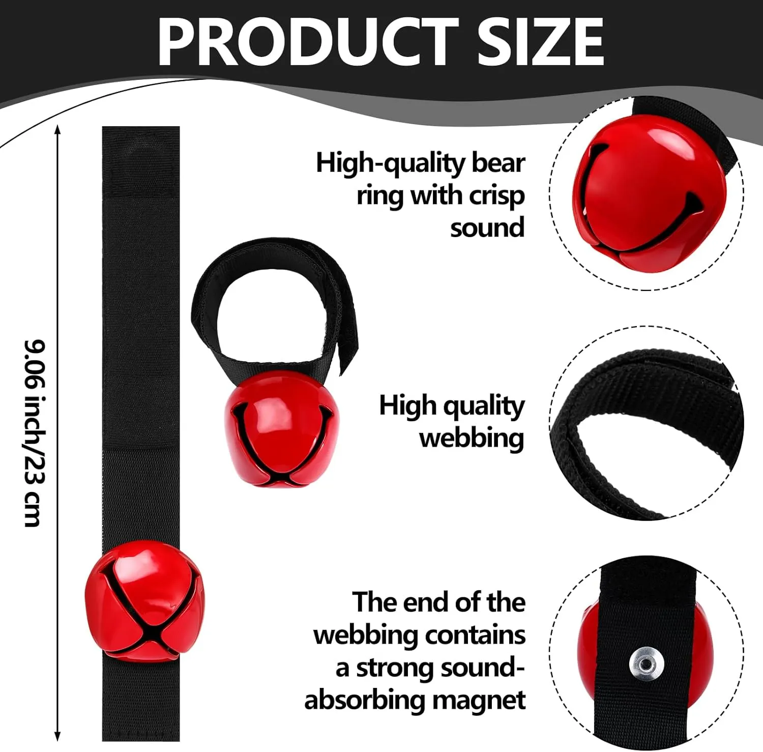 4 Sets Bear Bells with Whistle for Hiker, Loud Bear Bell with Emergency Whistle, Bear Bells for Hiking, Outdoor Camping, Survival, Biking, Fishing, Climbing, Hunting, Pet Tracker