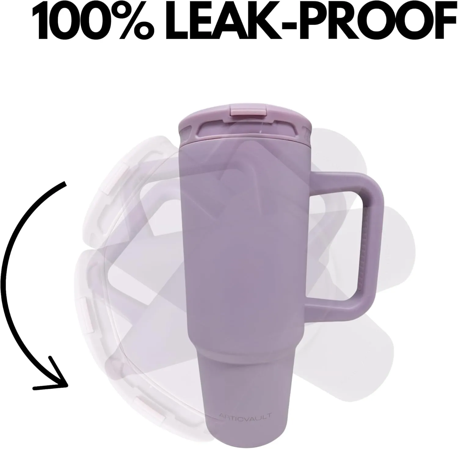 40 oz Tumbler with Handle & Flip Straw - | Car Cup Holder Friendly, Leak Resistant Water Bottle | Reusable Insulated Stainless Steel | Gifts for Women & Men (Lavender Frost)
