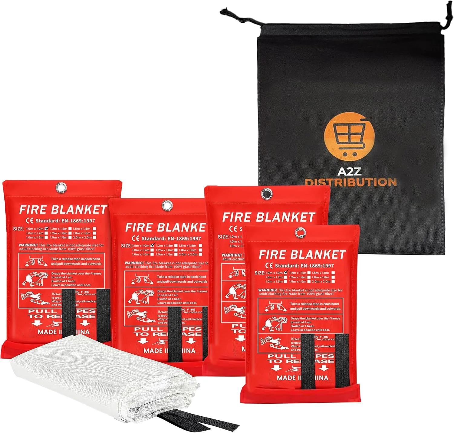 40”x40” Fire Blanket for Home and Kitchen, Emergency Fire Extinguisher Blanket, High Heat Resistant Fire Suppression for Home Safety Kitchen, and Camping (4)
