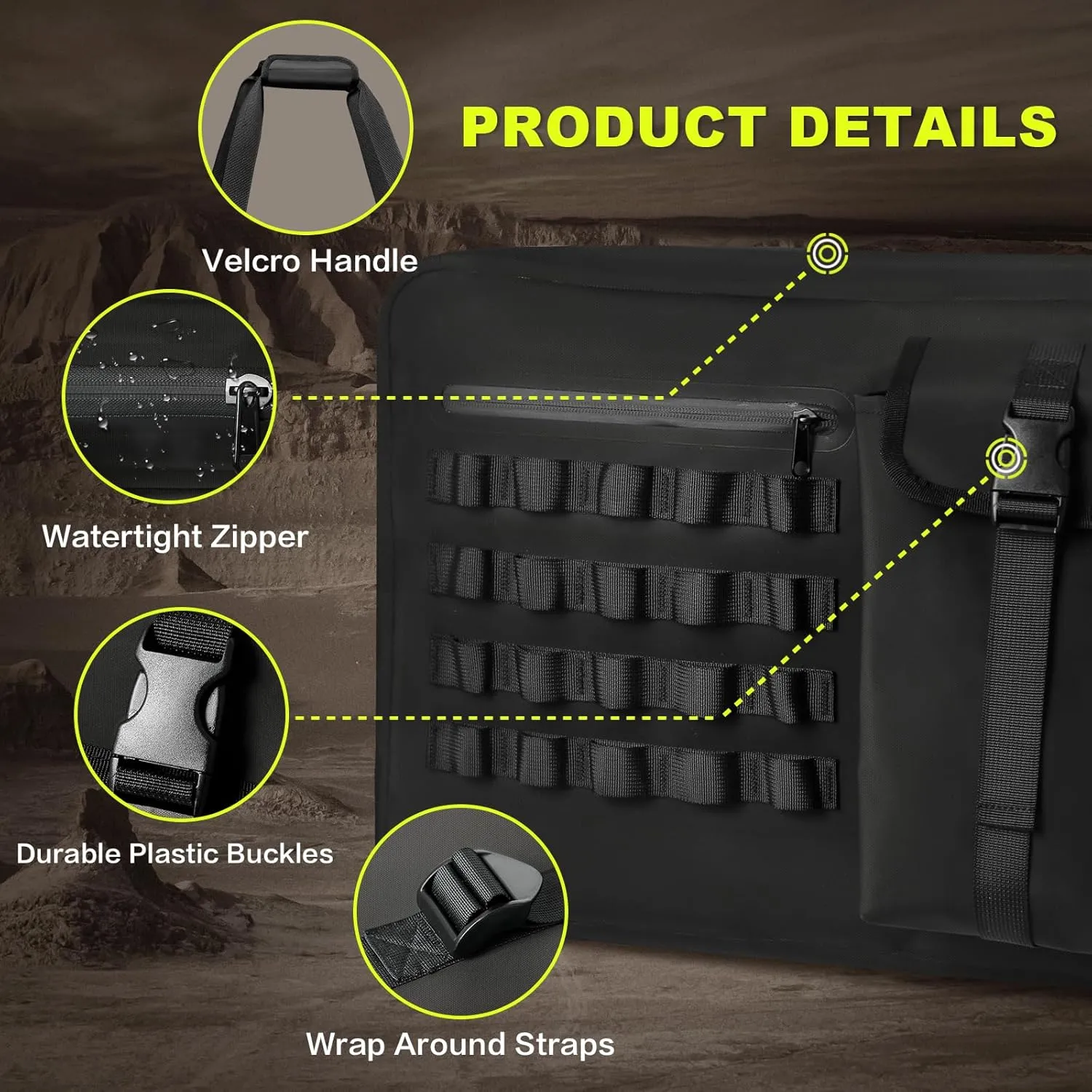42" 48" Long Hunting Bag Tactical Backpack Gun Bag for Outdoor Hunting Hiking Fishing Shooting with Watertight Zipper