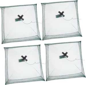 4Pcs Fishing Nets Portable Fishing Net Tools for Outdoor Use Lightweight and Easy to Carry for Catching Fish Shrimp and Crayfish