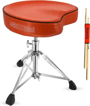 5 CORE Drum Throne Thick Padded Comfortable Guitar Stool with Memory Foam Heavy Duty Adjustable Padded Keyboard Chair Metal Piano Stool Premium Musician Chair DS CH ORG SDL HD