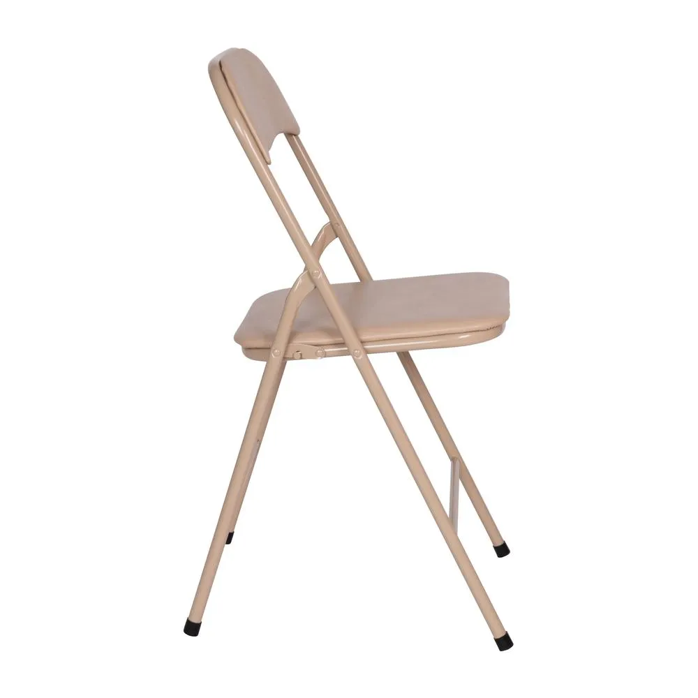 5 Piece Tan Folding Card Table and Chair Set - Flash Furniture