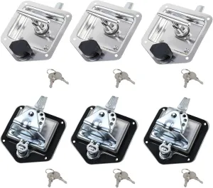 6 Pcs Stainless Steel Car Trailer Door Latch Rv Door Tool Box Lock with Gasket T-Handle Latch with Keys 304 Stainless Steel Highly Polished