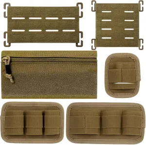 6 Piece Tactical Bag Insert Pack, Modular Elastic Loop Panel Organizers Pouch Insert Attachment with Hook Backed Fastener for Backpack Accessories