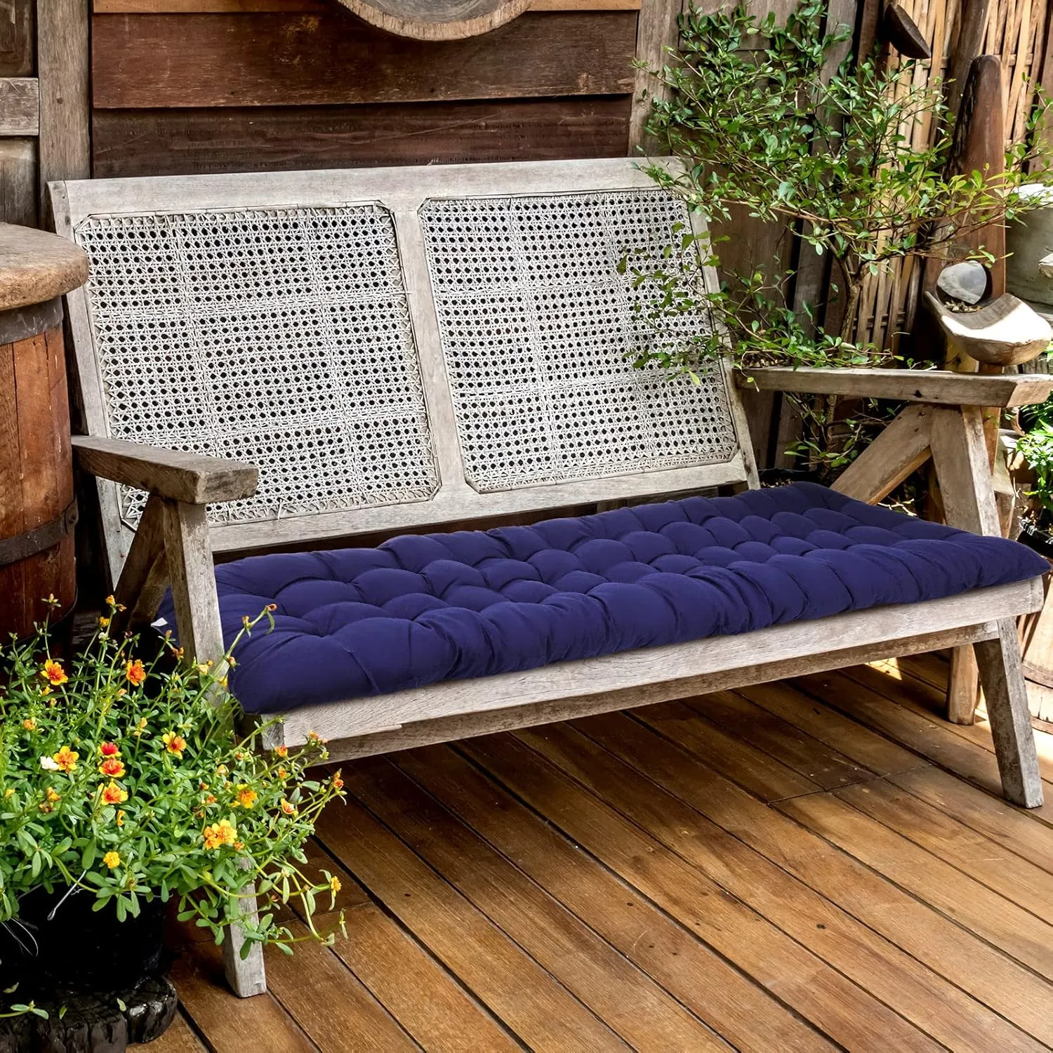67 x 19 Inch Chaise Lounge Cushions Soft Lounge Chair Cushion Gravity Chair Cushion Sofa Lawn Furniture Cushion Pad with 6 Tie for Outdoor Indoor Patio Home Without Headrest (Navy Blue,2 Pcs)